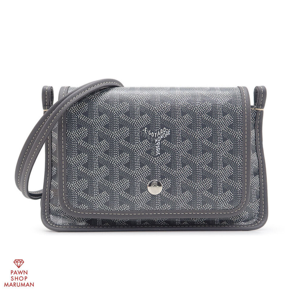 GOYARD Plumet Pouch Wallet Leather Gray